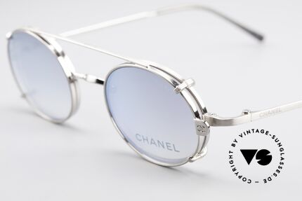 Chanel 2037 Ovale Luxus Brille Sonnenclip, Sonnengläser sind leicht verspiegelt blau (100% UV), Passend für Herren und Damen