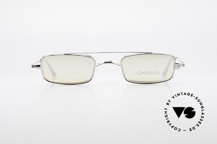 Chanel 2038 Kleine Luxus Brille Sonnenclip, kleine eckige vintage Brille mit genialem SonnenClip, Passend für Herren und Damen