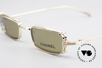 Chanel 2038 Unisex Luxus Brille Sonnenclip, Sonnengläser in einem "Gold-Braun"; 100% UV Schutz, Passend für Herren und Damen