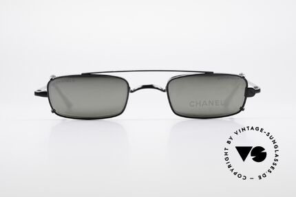 Chanel 2038 Luxus Brille Eckig Sonnenclip, kleine eckige vintage Brille mit genialem SonnenClip, Passend für Herren und Damen