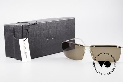 Helmut Lang SHL51A Sportliche Titan Sonnenbrille, Größe: extra large, Passend für Herren