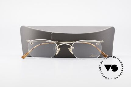 Lunor Classic Halb Randlose Vintage Brille, Größe: small, Passend für Herren und Damen