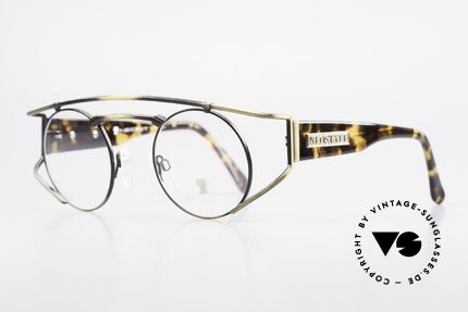 Neostyle Superstar 1 Steampunk Vintage Brille, gelb-bräunlicher Farbton in einer Art 'camouflage', Passend für Herren und Damen