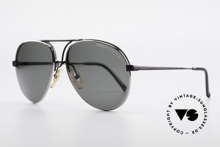 Porsche 5657 Wechselrahmen Sonnenbrille, 1x schwarz mit Demos, 1x silber mit Sonnengläsern, Passend für Herren
