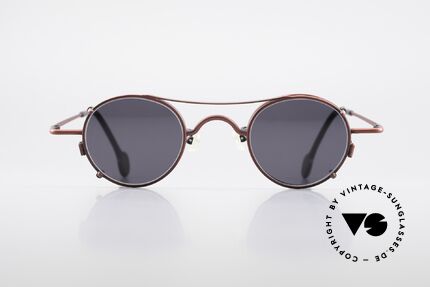 L.A. Eyeworks BODHI 427 Vintage Brille mit Sonnenclip, handgefertigt, mit den charakteristischen Bügelenden, Passend für Herren und Damen
