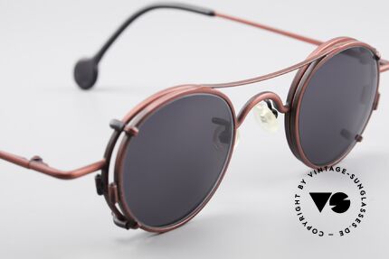 L.A. Eyeworks BODHI 427 Vintage Brille mit Sonnenclip, KEINE Retromode; ein altes Original (Los Angeles '94), Passend für Herren und Damen