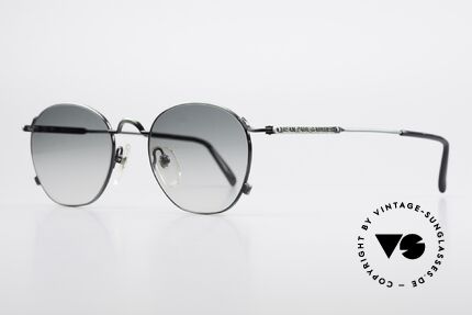 Jean Paul Gaultier 55-0171 90er Panto Style Sonnenbrille, tannengrün metallic & Sonnengläser in grün-Verlauf, Passend für Herren