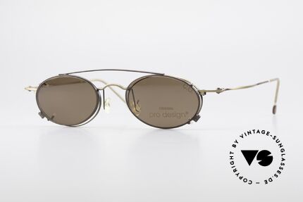 ProDesign P806 Clip On Sonnenbrille Polar, edle 90er Jahre Designerbrille von ProDesign Denmark, Passend für Herren und Damen