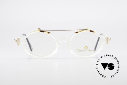 Aigner EA56 Echt 80er Luxus Brillenfassung, transparente Brillenfassung in KLEINER Gr. 45-18, Passend für Damen