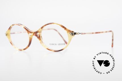 Giorgio Armani 339 Kleine Ovale Vintage Brille, heller Schildpatt-Rahmen mit markanter Brillenbrücke, Passend für Herren und Damen