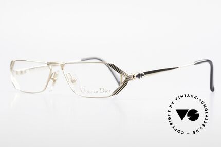 Christian Dior 2617 Rare Vintage Lesebrille 90er, VERGOLDETE Fassung mit schwarzen Streifen, Passend für Herren