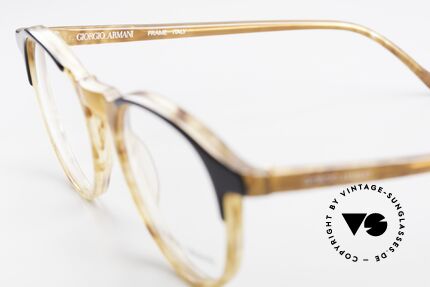 Giorgio Armani 301 Johnny Depp Stil Panto Brille, Rahmen in Horn-Optik mit schwarzem Fassungsrand, Passend für Herren