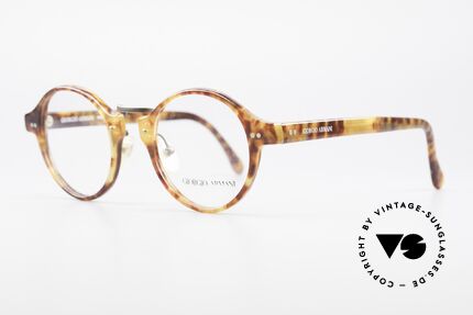 Giorgio Armani 341 Vintage Panto Brillenfassung, elegante Schildpatt-Maserung und Messing-Brücke, Passend für Herren