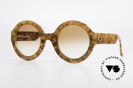 Christian Dior 2567 Runde 90er Sonnenbrille XXL, großartige Ch. Dior vintage Sonnenbrille von 1990, Passend für Damen