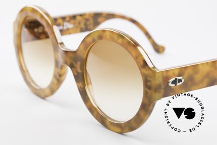 Christian Dior 2567 Runde 90er Sonnenbrille XXL, zudem sehr leicht & komfortabel; da Optyl-Material, Passend für Damen