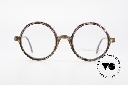 Christian Dior 2540 Runde 90er Damenbrille Vintage, rundes; übergroßes Design mit auffälligem Muster, Passend für Damen