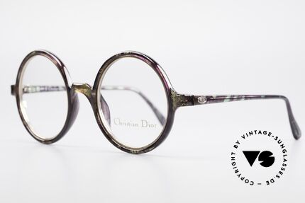 Christian Dior 2540 Runde 90er Damenbrille Vintage, ein echter Hingucker; subtil extravagante Eleganz, Passend für Damen