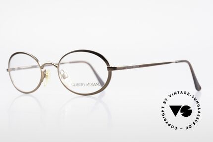 Giorgio Armani 277 90er Vintage Fassung Oval, bronze/braune Lackierung & flexible Federscharniere, Passend für Herren und Damen