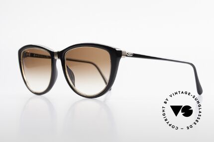 Christian Dior 2557 Damen Sonnenbrille 80er Chic, breiter Rahmen (140mm); klassisch schwarz/gold, Passend für Damen