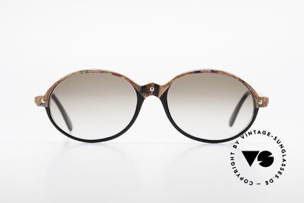 Cazal 328 Ovale Vintage Sonnenbrille, dezent koloriert in schwarz/braun-marmoriert, Passend für Damen