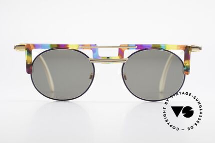 Cazal 745 Markante 90er Sonnenbrille, tolle Kombination von Formen, Farben & Materialien, Passend für Damen
