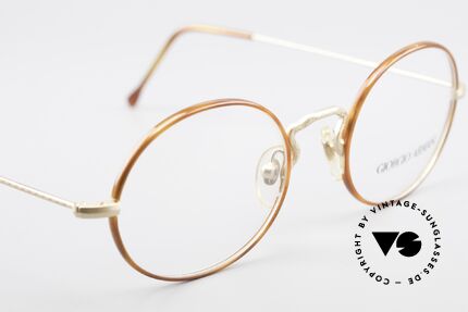 Giorgio Armani 247 Vintage Brille Oval No Retro, die Metall-Fassung kann beliebig verglast werden, Passend für Herren und Damen