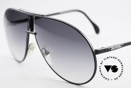 Alpina Quattro Aviator Sonnenbrille Vintage, ungetragene Rarität in klassischer Pilotenform + Etui, Passend für Herren Alpina Quattro Aviator Sonnenbrille Vintage, ungetragene Rarität in klassischer Pilotenform + Etui, Passend für Herren