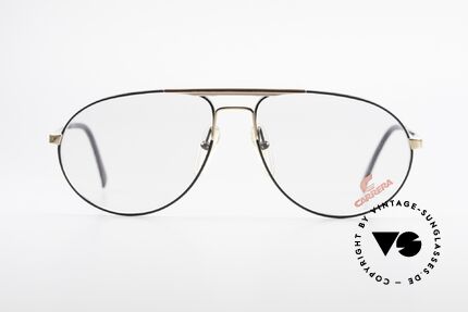 Carrera 5340 Vintage Aviator Brille No Retro, Fassung in klassischer schwarz-gold Lackierung, Passend für Herren