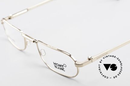 Montblanc MB30 Folding Vergoldete Luxus Faltbrille, ungetragenes Unikat (inkl. extra Faltetui von Safilo), Passend für Herren