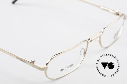 Montblanc MB30 Folding Vergoldete Luxus Faltbrille, die Fassung kann natürlich beliebig verglast werden, Passend für Herren