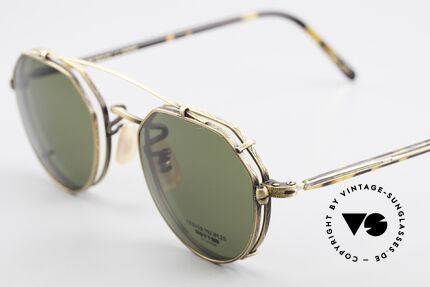 Oliver Peoples 43TAG Designer Sonnenclip Brille, grandiose Rahmengestaltung in messing / "antik gold", Passend für Herren und Damen