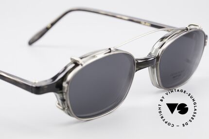 Oliver Peoples OP561 Vintage 90er Brille Mit Clip, Qualitätsfassung kann beliebig optisch verglast werden, Passend für Herren und Damen