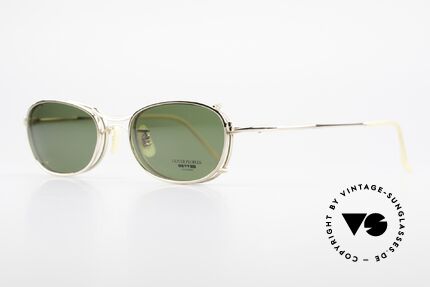 Oliver Peoples OP571 Vintage Brille Mit Vorhänger, herausragende Qualität der Fassung mit Sonnen-Clip, Passend für Herren und Damen