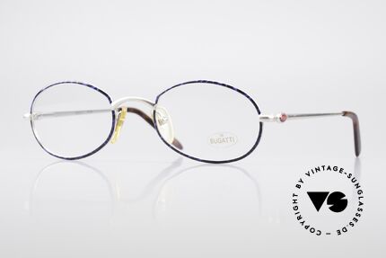 Bugatti 22338 Rare Ovale 90er Vintage Brille, sehr elegantes BUGATTI vintage Brillengestell, Passend für Herren und Damen