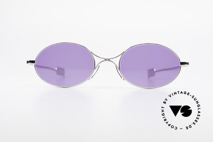 Jean Paul Gaultier 55-0173 Ovale Designer Sonnenbrille, äußerst kreative Metall-Fassung in silber chrome, Passend für Herren und Damen
