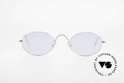 Jean Paul Gaultier 55-0175 Ovale Vintage Sonnenbrille, raffiniert "verdrehtes" Metall bei Bügeln und Steg, Passend für Herren und Damen Jean Paul Gaultier 55-0175 Ovale Vintage Sonnenbrille, raffiniert "verdrehtes" Metall bei Bügeln und Steg, Passend für Herren und Damen