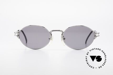 Jean Paul Gaultier 55-4173 Vintage Sonnenbrille Oval, genialer Bügel-Klappmechanismus mit Sprungfedern, Passend für Herren und Damen