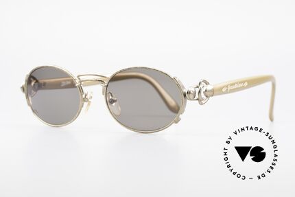 Jean Paul Gaultier 56-6203 Alte JPG Sonnenbrille Oval 90er, ein Designerstück eben (Details / Farbe antik gemacht), Passend für Herren und Damen
