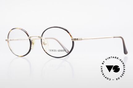 Giorgio Armani 223 Ovale Vintage Brille 90er, kupferne Fassung & Windsor-Ringe in kastanienbraun, Passend für Herren und Damen