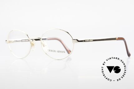 Giorgio Armani 257 Designerbrille Oval Vintage, klassische Gold-Lackierung + flexible Federscharniere, Passend für Herren und Damen