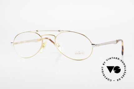 Bugatti 16958 Vergoldete Vintage Brille 80er, sehr elegante Designer-Brillenfasung von Bugatti, Passend für Herren