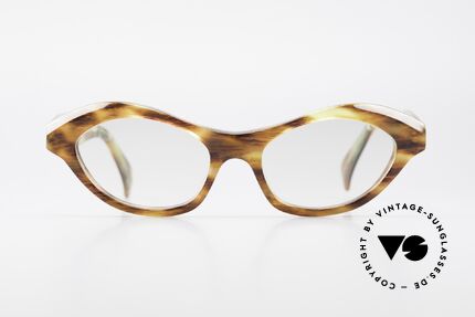 Alain Mikli 2112 / 1036 80er Cateye Style Damen Brille, großartiges Farben- u. Musterkonzept des Rahmens, Passend für Damen