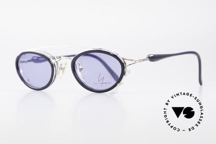 Yohji Yamamoto 51-7210 Clip-On 90er No Retro Brille, herausragende Qualität, Rahmen glänzt silber-chrome, Passend für Herren und Damen