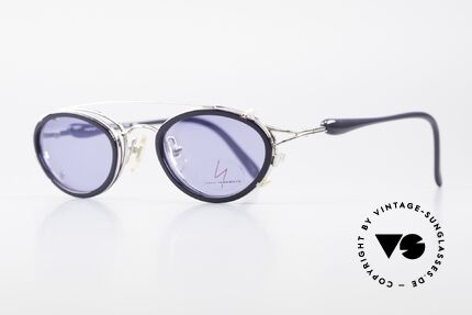 Yohji Yamamoto 51-7210 Clip-On 90er No Retro Brille, herausragende Qualität, Rahmen glänzt silber-chrome, Passend für Herren und Damen