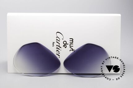 Cartier Vendome Lenses - L Sonnengläser Blau Verlauf, Ersatzgläser für Cartier Modell Vendome LARGE 62mm, Passend für Herren