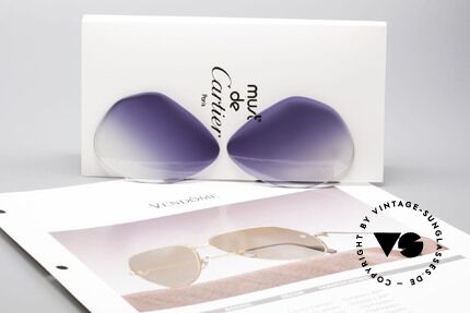 Cartier Vendome Lenses - L Sonnengläser Blau Verlauf, eleganter blauer Verlauf (nach unten heller werdend), Passend für Herren