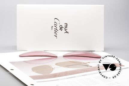 Cartier Vendome Lenses - L Sonnengläser Pink, von unserem Optiker gefertigt: daher neu & kratzerfrei, Passend für Herren