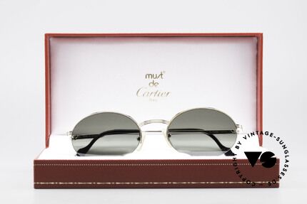 Cartier Manhattan Ovale Luxus Platin Brille, Größe: small, Passend für Herren und Damen