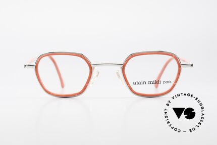 Alain Mikli 1642 / 1006 Vintage Brille In Mikli Rot, tolle Materialkombination und Farb-Komposition, Passend für Damen