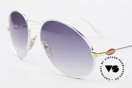 Bugatti 65984 Original 80er No Retro Brille, Gläser in blau-Verlauf für 100% UV-Schutz, Passend für Herren